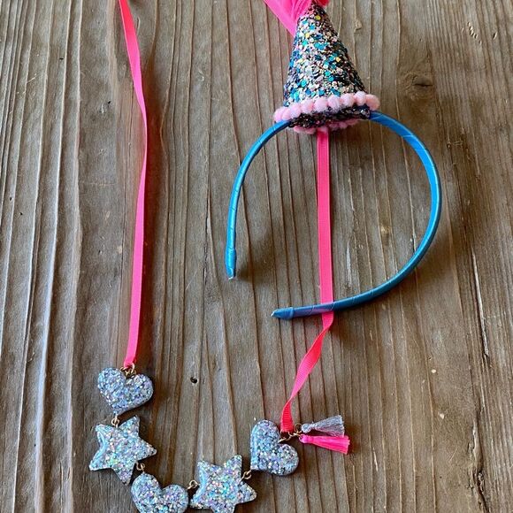 Sparkly Star Necklace and Party Hat Headband - Picture 7 of 7